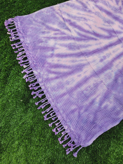 Waffle Towel,Throw Lightweight Quick Dry - Purple Tie Dye