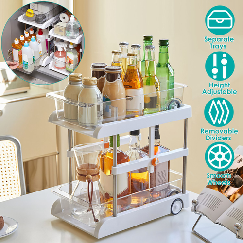2-Tier Height Adjustable Under Sink 