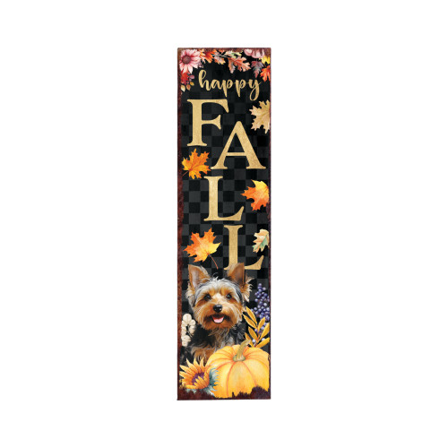 36" Black Gold And Orange Solid Wood Porch Sign