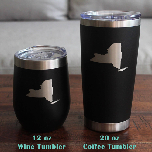 State of New York Stemless Wine Glass - New Yorkers Gifts