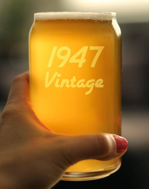 Vintage 1947 Beer Can Pint Glass - 77th Birthday Gifts