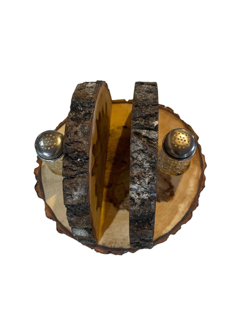 Rustic Log Slice Napkin Holder