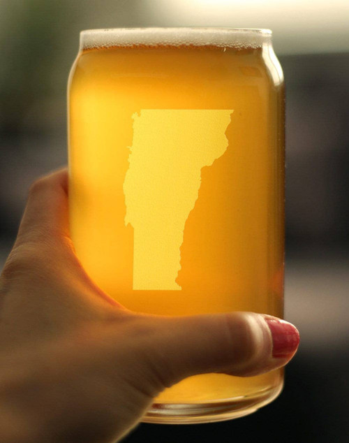 Vermont Outline Beer Can Pint Glass - Vermonters Gifts