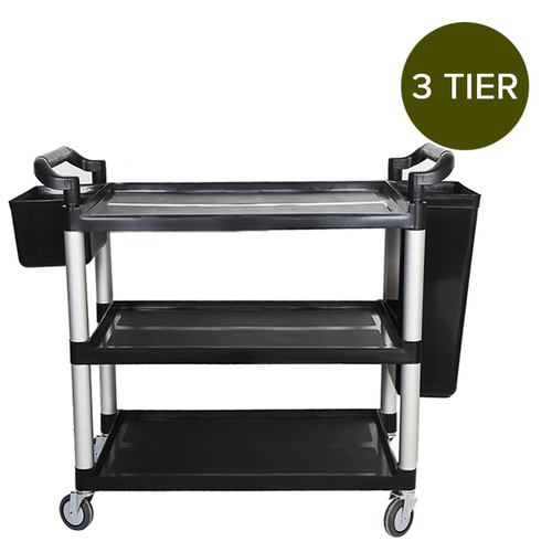 Tier Food Trolley Food Waste Cart With Two Bins Storage Kitchen  