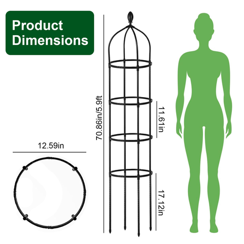 2 Packs Garden Obelisk Trellis 5.9FT Plants