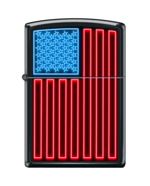 Zippo Neon Flag USA Matte Finish Windproof Lighter 