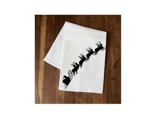 Santa's Sleigh Tea Towel