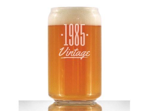 Vintage 1985 Beer Can Pint Glass - 39th Birthday Gifts