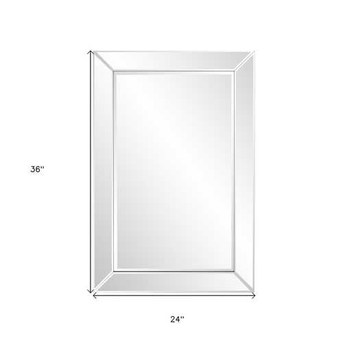 36" x 24" Mirrored Frame Hanging Accent Mirror