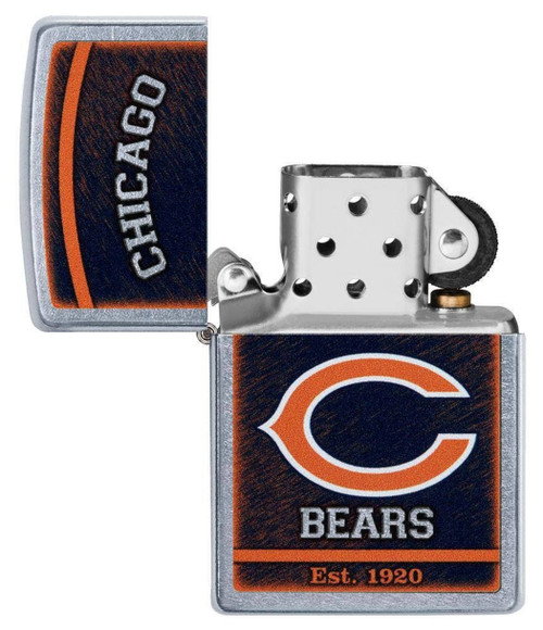 Zippo NFL Chicago Bears Street Chrome Finish Genuine Windproof Lighter 