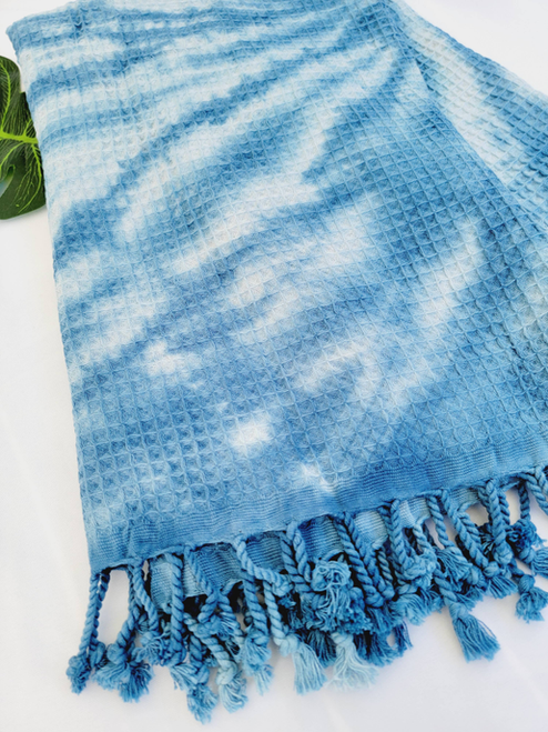 Throw Blanket Cotton -Quick fold throw Navy