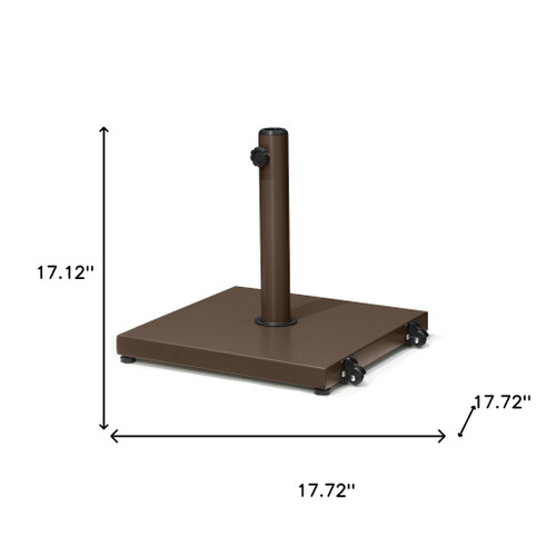 Brown Market Umbrella Steel In Ground Adjustable Umbrella Base With Wheels