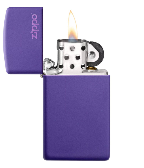 Zippo Slim Purple Matte Finish with Zippo Logo Windproof Lighter 