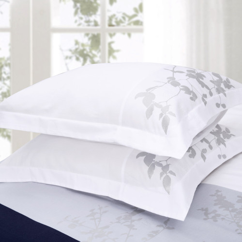 Blue And White Queen Cotton Washable Duvet Cover Set With Two Shams
