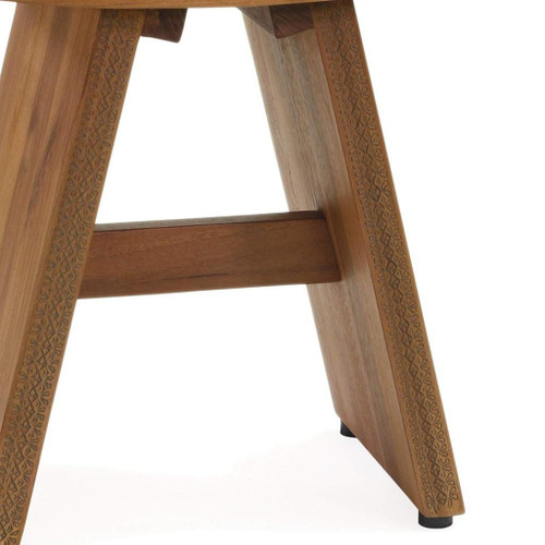 18" X 18" Brown Teak Rectangular Shower Bench