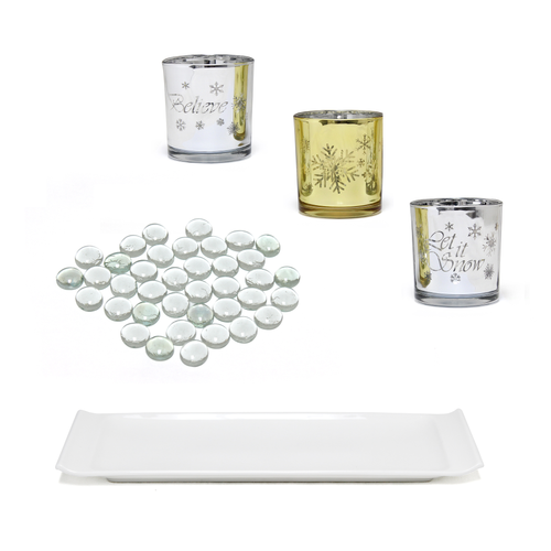 Elegant Designs Winter Wonderland Candle Set of 3
