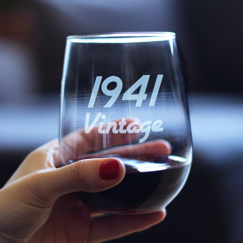 Vintage 1941 Stemless Wine Glass - 83rd Birthday Gifts