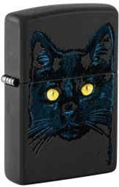Zippo Black Cat Design Matte Lighter 