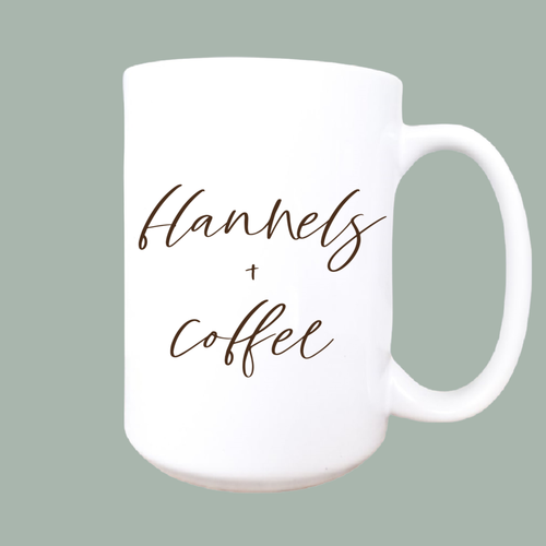 Flannels and coffee ceramic coffee mug