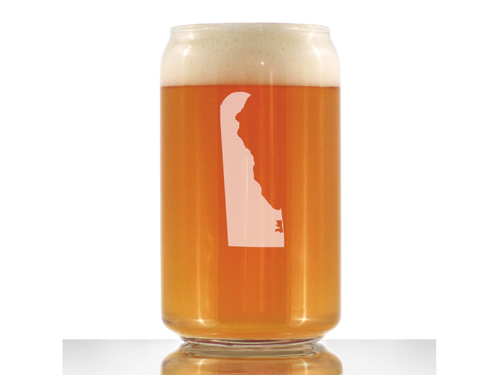 Delaware Outline Beer Can Pint Glass - Delawareans Gifts