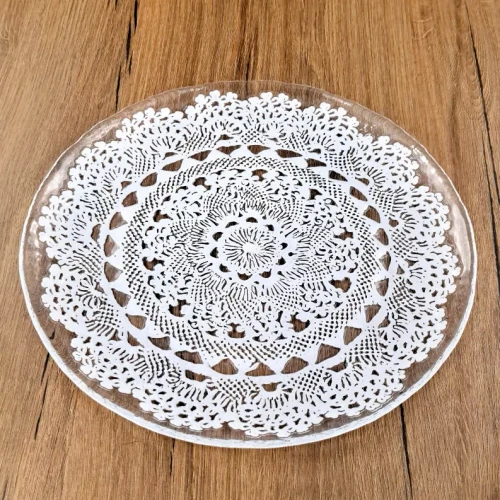 LILLE Glass Plate Clear/White