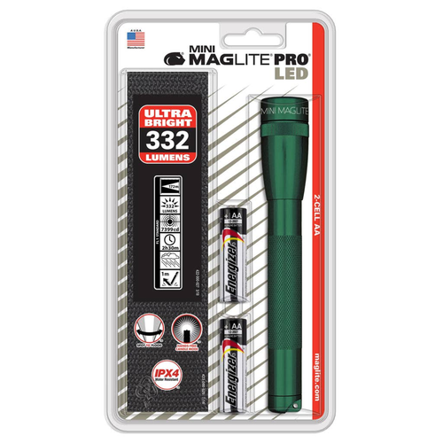 MAGLITE Mini Maglite Pro LED 2 AA Holster Pack Dark Green Flashlight 