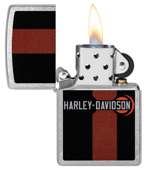 Zippo Harley Davidson Stripe Design Street Chrome Lighter 