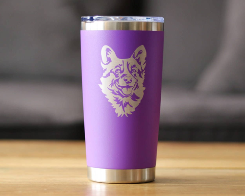 Corgi Face Insulated Travel Tumbler - Welsh Corgi Dog Gifts