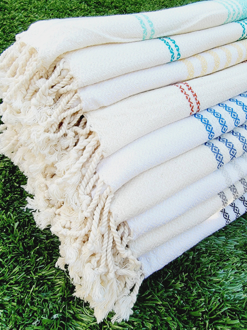 Turkish Beach/Bath Towels-Easy Carry Quick Dry Throw- Aqua