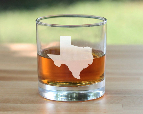 State of Texas Whiskey Rocks Glass - Texans Gifts and Decor