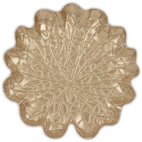 8" Gold Metal Handmade Leaf Trinket Tray