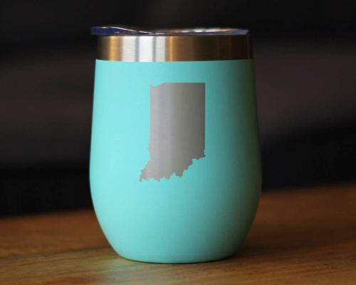 Indiana Outline Insulated Wine Tumbler - Indianan Gifts