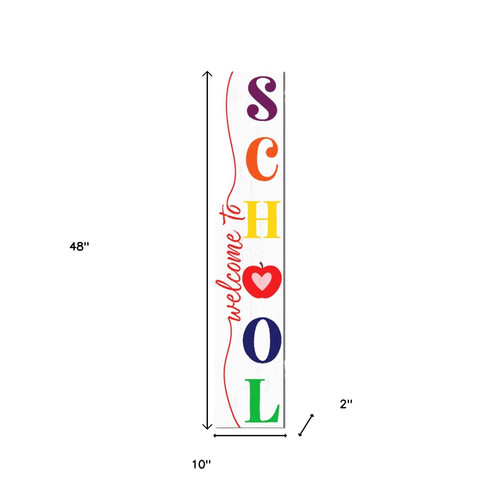 48" White Red Blue Green And Yellow Solid Wood Porch Sign