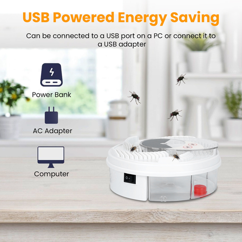 USB Powered Electric Fly Trap Automatic Flycatcher 