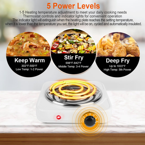 1000W Electric Single Burner Portable Coil Heating 