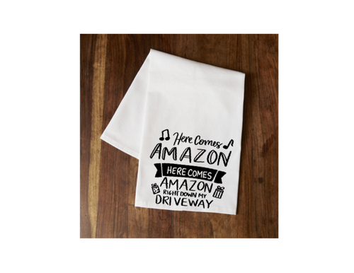 "Here Comes Amazon" Tea Towel