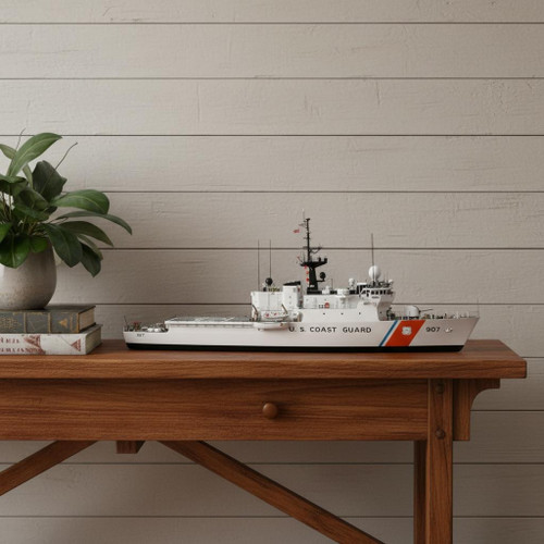 10" Unfinished Wood Hand Painted Model Boat