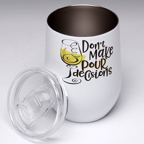 Pour Decisions Stemless Wine Glass Tumbler  