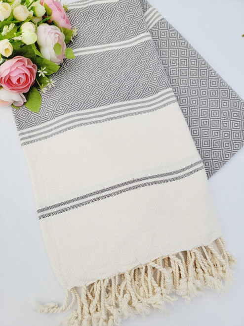 Sand Resistant Beach Towel, Bath towel, Throw Blanket Gray