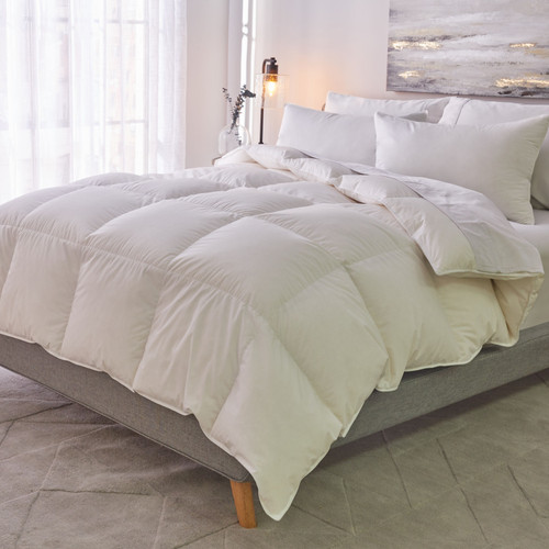 White Twin Cotton Washable Microfiber Down Alternative Comforter