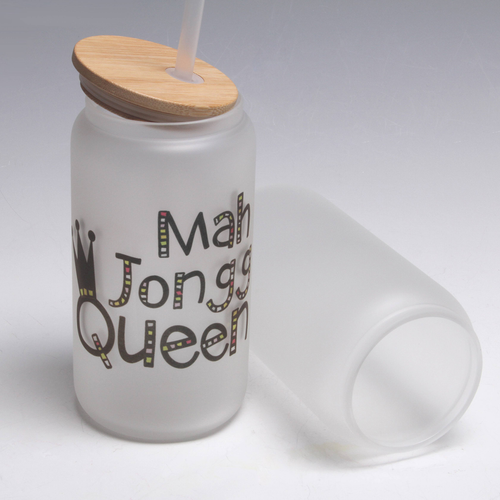 Mah Jongg Queen Mason Jar Tumbler