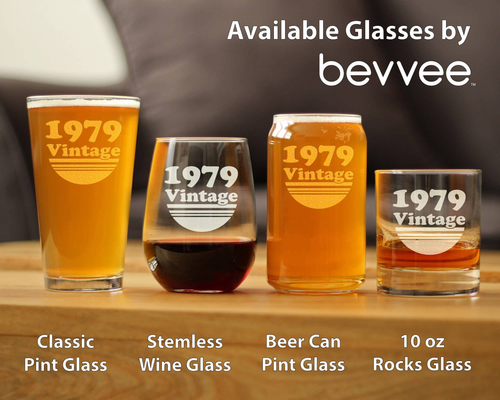 Vintage 1979 Beer Can Pint Glass - 45th Birthday Gifts