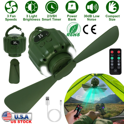 Portable Camping Ceiling LED Fan 