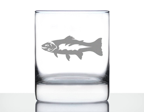 Trout Whiskey Rocks Glass - Fishing Gifts and Decor