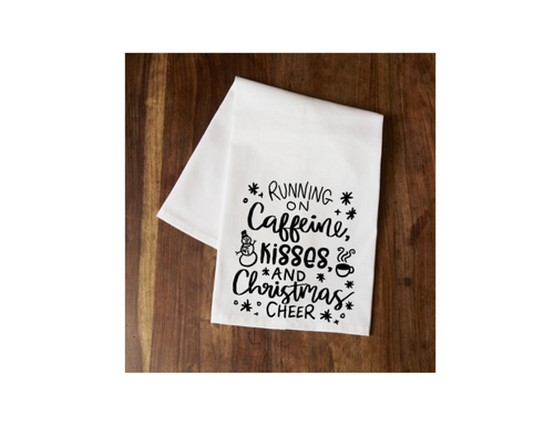 "Running on Caffeine" Tea Towel