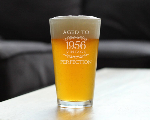 Vintage 1956 Pint Glass for Beer - 68th Birthday Gifts