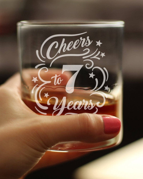 Cheers 7  Whiskey Rocks Glass - 7th Anniversary Gifts