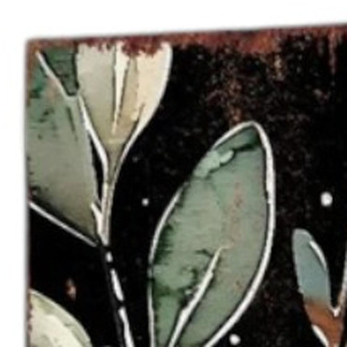 7" Black Brown And White Solid Wood Garden Stake