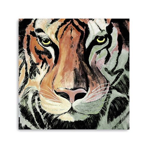 Staring Tiger Portrait Unframed Print Wall Art Polyester