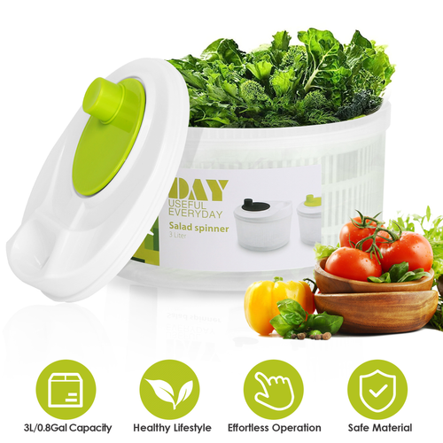 3L/0.8Gal Salad Spinner Fruit Vegetable Washer 